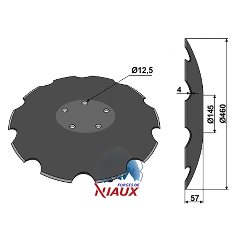Landwirtschaft Bodenbearbeitung Scheibeneggen Scheibe mit flachem Ansatz gezackt Farmet|Niaux