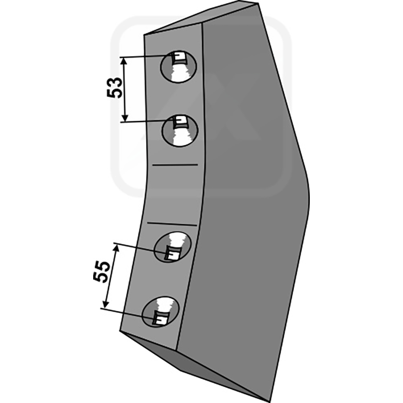 Landwirtschaft Bodenbearbeitung Grubber Schare & Leitbleche Scharmesser lang - rechts 