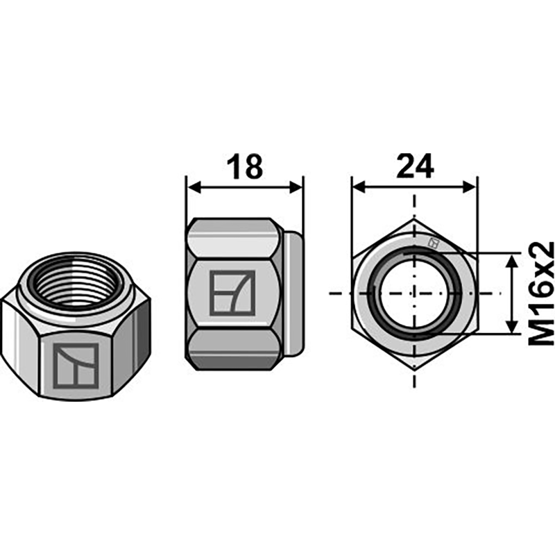 Landwirtschaft Bodenbearbeitung Grubber Schare & Leitbleche Selbstsichernde Mutter - M16x2