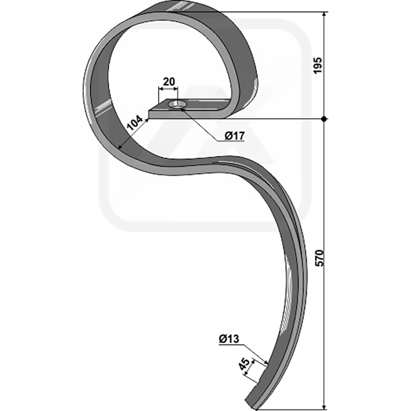 Landwirtschaft Bodenbearbeitung Grubber Schare & Leitbleche Grossfederzinken ''Elephant'' ohne Schar 