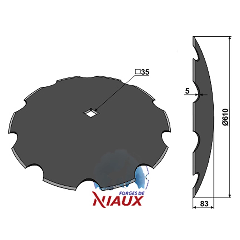 Landwirtschaft Bodenbearbeitung Scheibeneggen Scheibe gezackt Papadopoulos