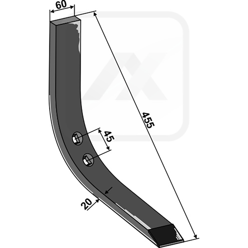 Landwirtschaft Bodenbearbeitung Grubber Schare & Leitbleche Schmalschar - Hartmetall Lemken Achat|Lemken Thorit|Lemken
