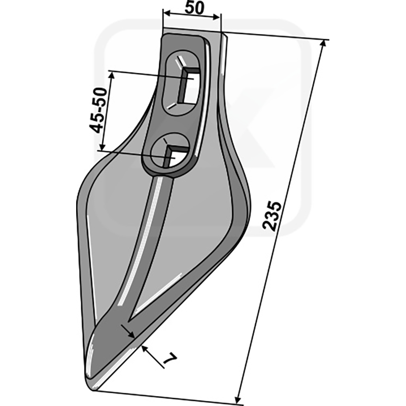 Landwirtschaft Bodenbearbeitung Grubber Schare & Leitbleche Gänsefussschar "OTMA" 120mm Vogel & Noot