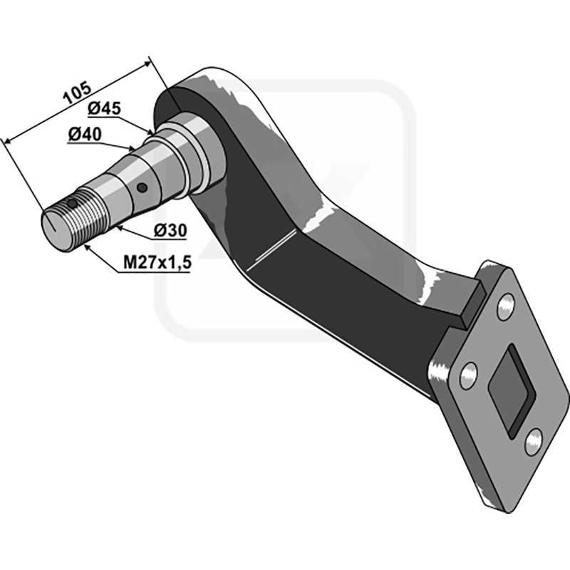 Landwirtschaft Bodenbearbeitung Scheibeneggen Zubehör Lagerflansch mit Achse - linke Ausführung