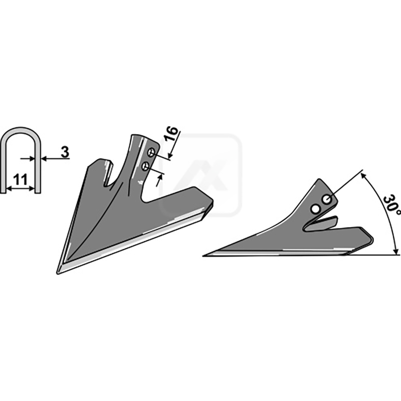 Landwirtschaft Bodenbearbeitung Grubber Schare & Leitbleche Hackschar Einböck|Schmotzer