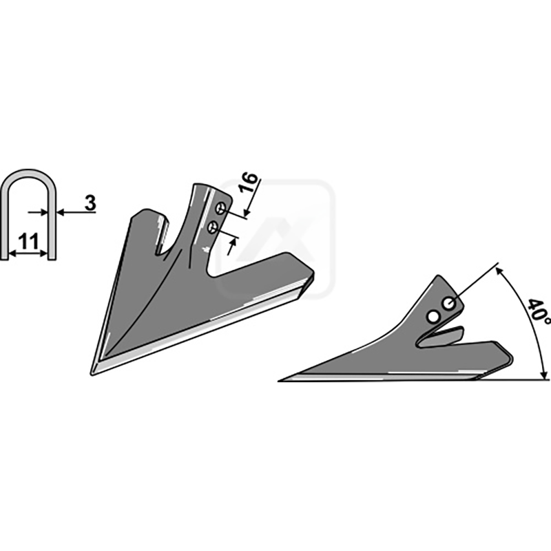 Landwirtschaft Bodenbearbeitung Grubber Schare & Leitbleche Hackschar Einböck|Schmotzer