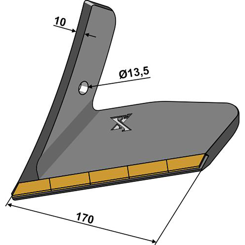 Landwirtschaft Bodenbearbeitung Grubber Schare & Leitbleche Ersatzflügel - Hartmetall - rechts